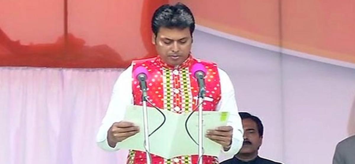 Biplab Deb takes oath as Tripura CM