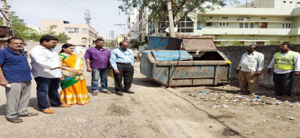 Sanitary inspector told to remove GHMC dustbin