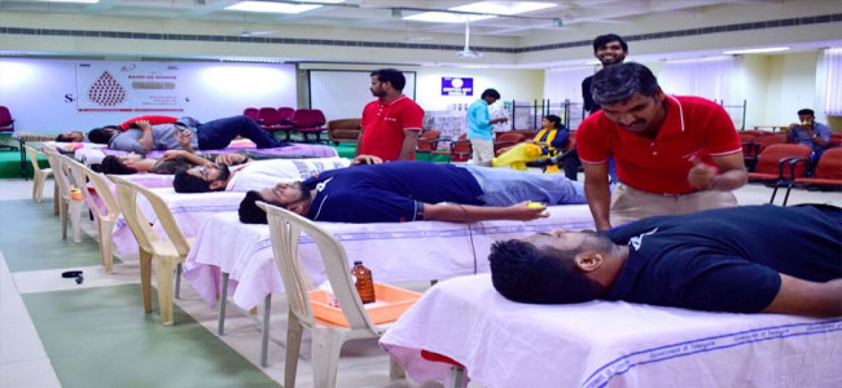 ICFAI University conducts blood donation camp