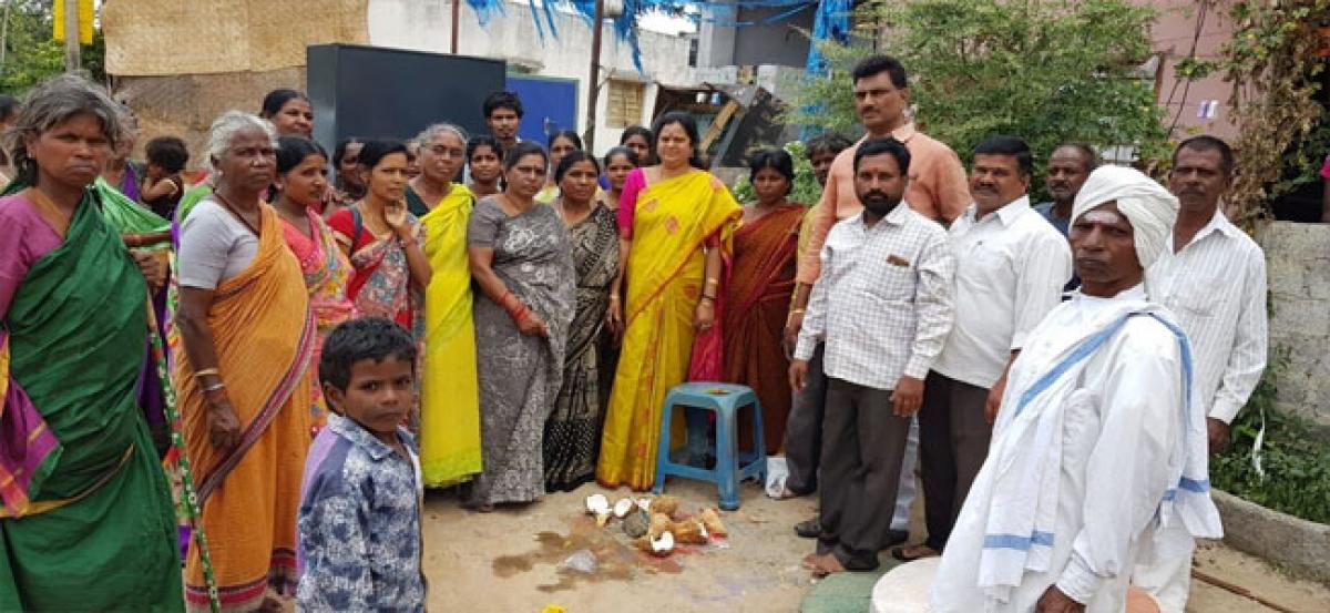 Corporator M Lakshmi Prasanna Goud lays foundation for development works