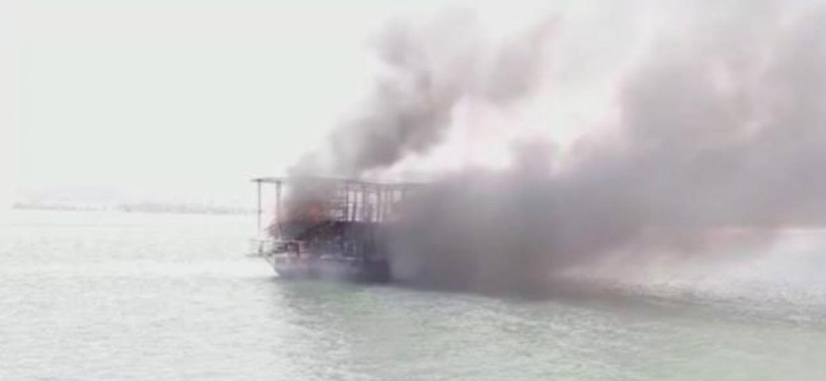 Fire mishap in Papikondalu boat