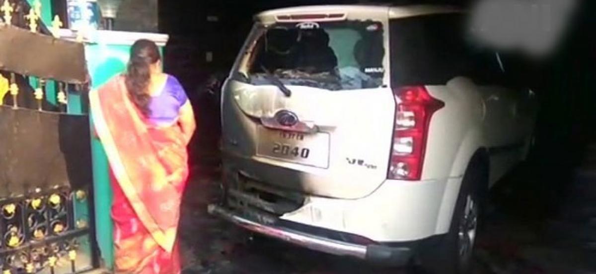 Petrol bomb hurled at BJP district  secretarys car