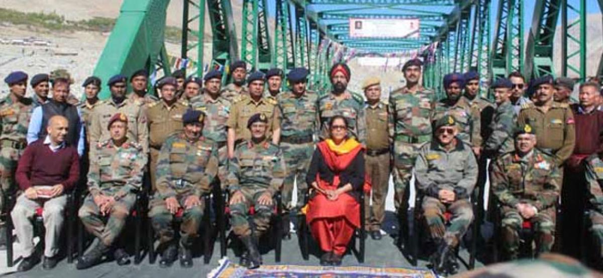 Leh: Nirmala Sitharaman inaugurates Pratham-Shyok bridge