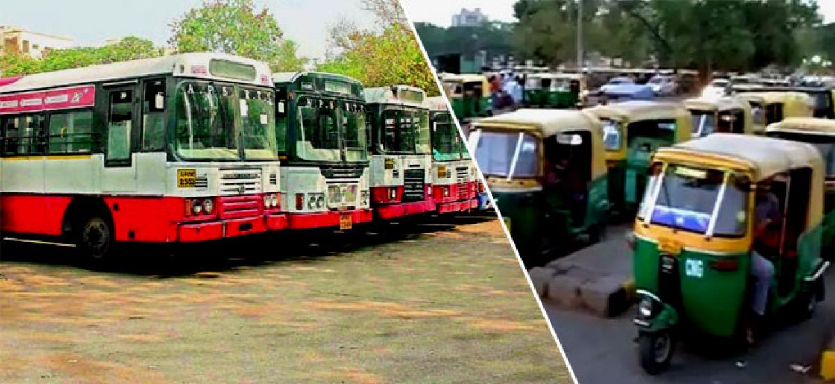 RTC buses remained in depots, autos had field day on strike
