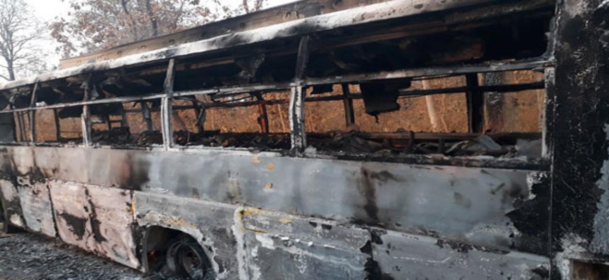 Naxals torches buses, trucks as revenge