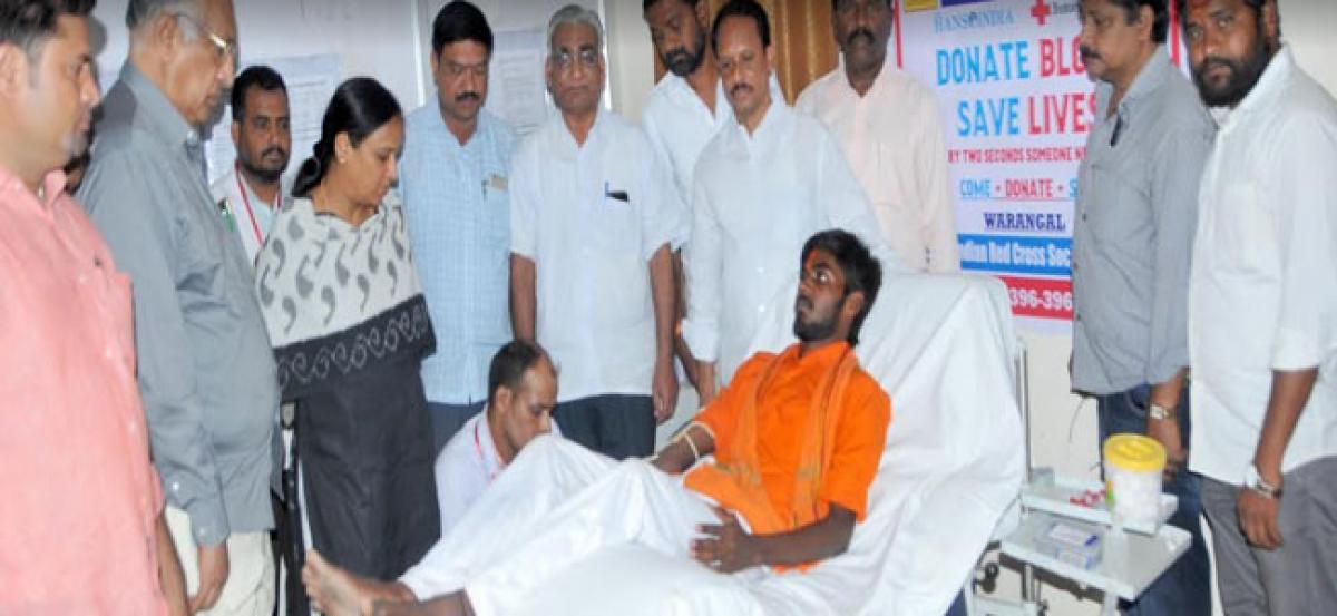 Blood donation camp gets underway