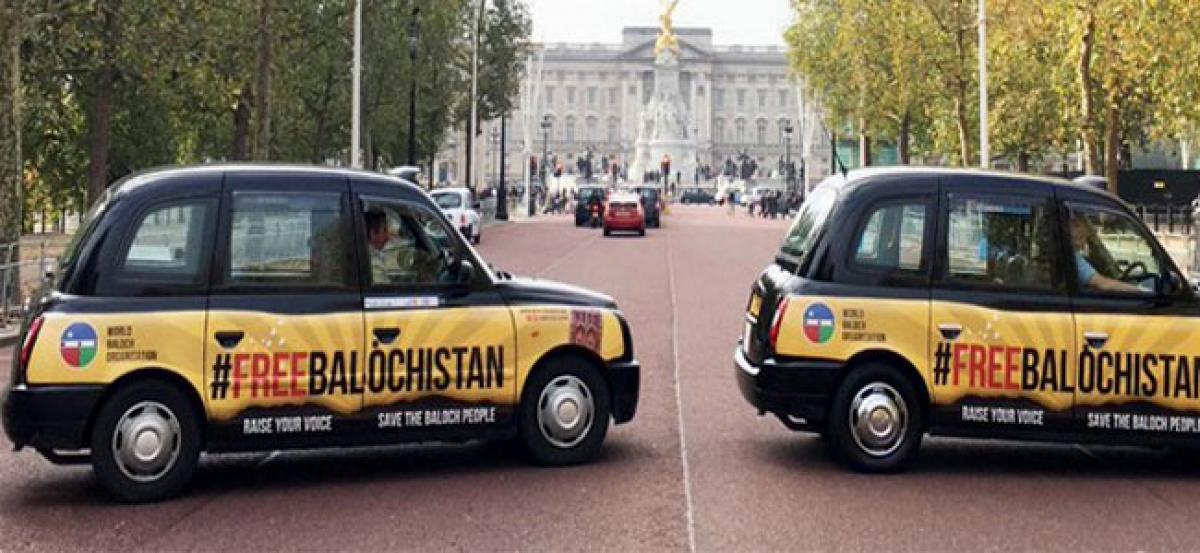 London taxis highlight Free Balochistan campaign