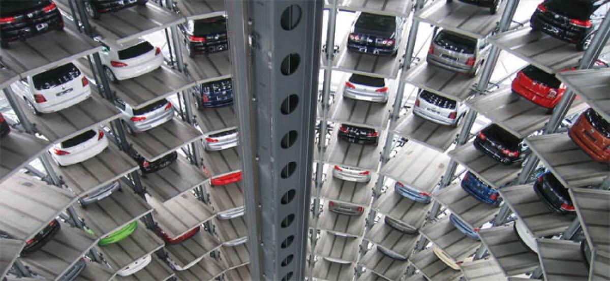 Multi-level car parking in city