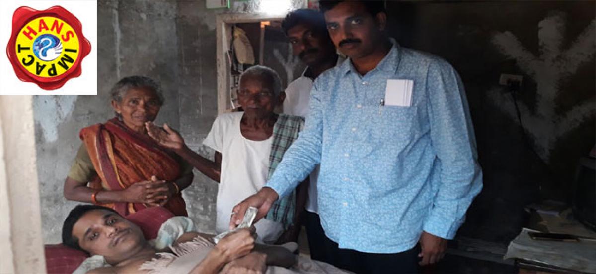 TDP leader extends help to paralysed Chanti Babu