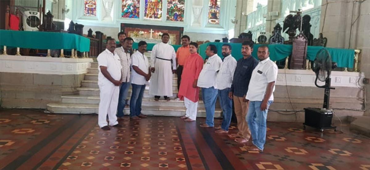 Former MLA Madhavaram Krishna Rao visits Medak Church