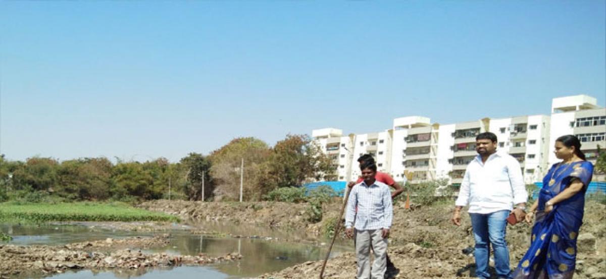 Corporator inspects silt removal works