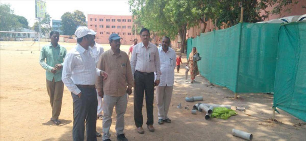 Civic chief inspects CM’s Deeksha venue