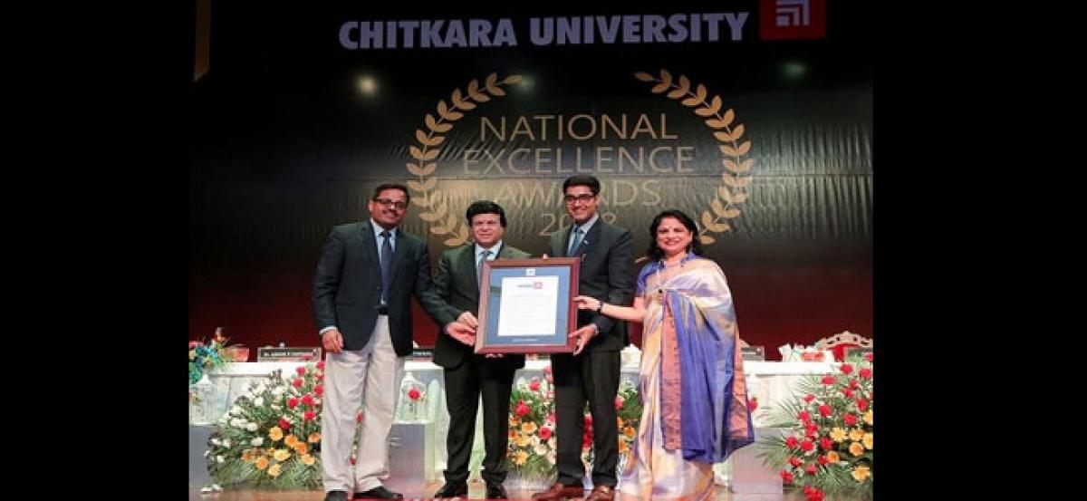 Manish Sharma conferred with Chitkara University National Excellence Award 2018