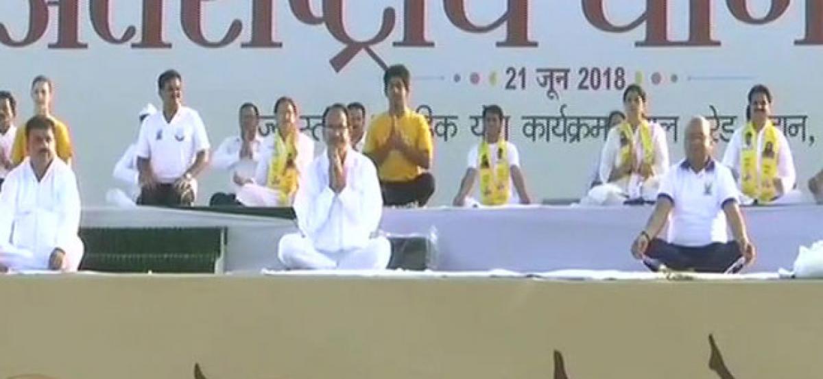 Shivraj Chouhan leads Yoga Day celebrations in Bhopal