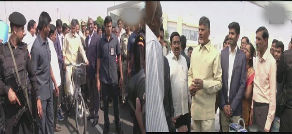 Chandrababu launches smart cycles in Amaravati