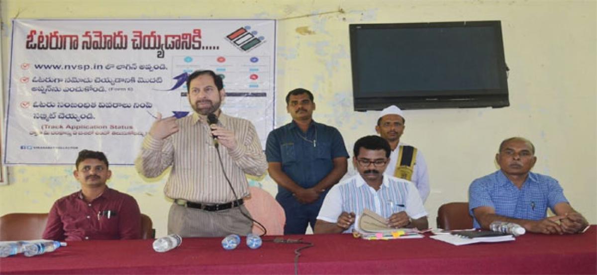 Collector Syed Umar Jeleel takes part in voters awareness drive
