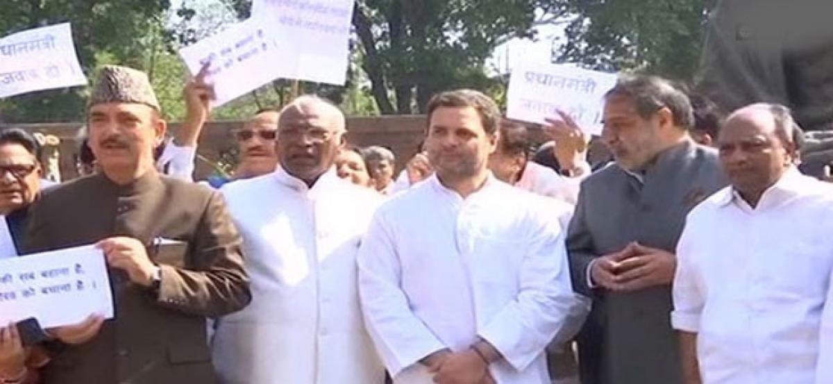 Congress stage protest in Parliament over PNB scam