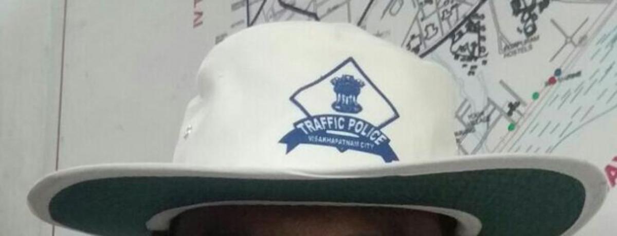 Cool caps distributed to traffic cops