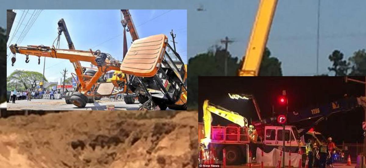 AP worker crushed to death as crane portion crashes down