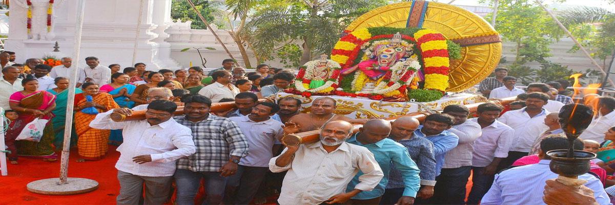 Dhwajarohanam at Dokiparru Balaji temple