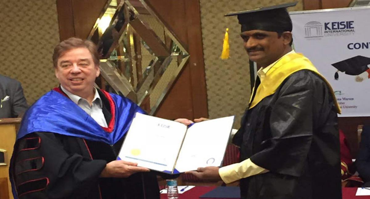 Honorary doctorate conferred on Devender Reddy