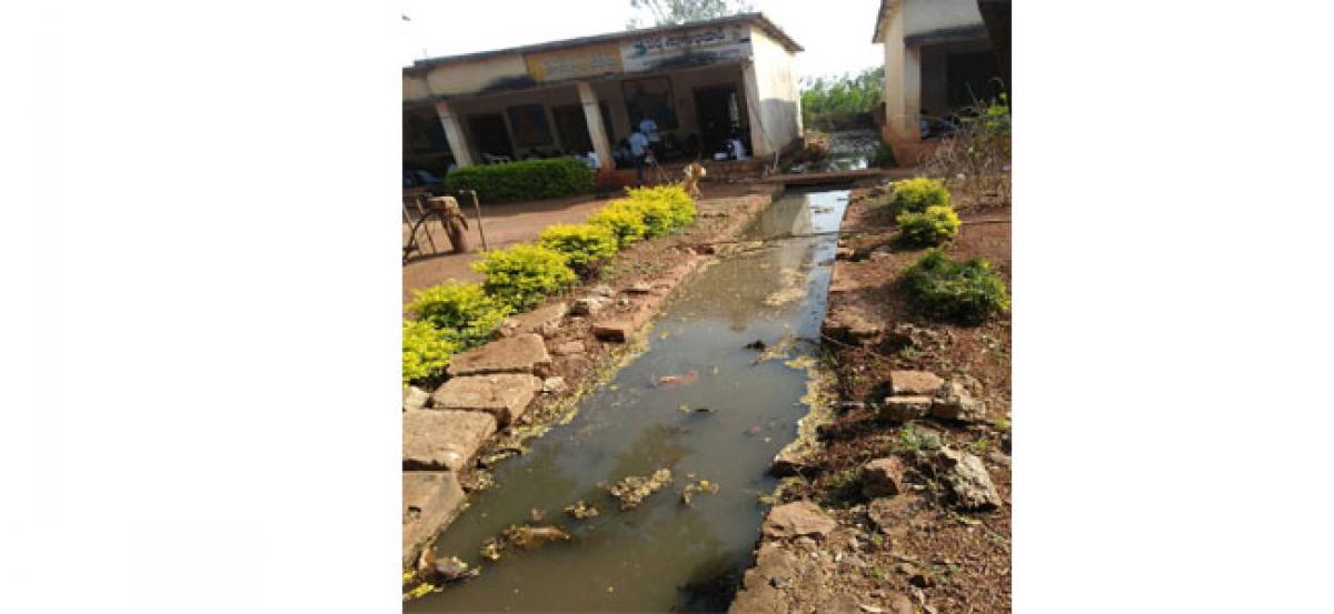Drainage water spilling into a school complex