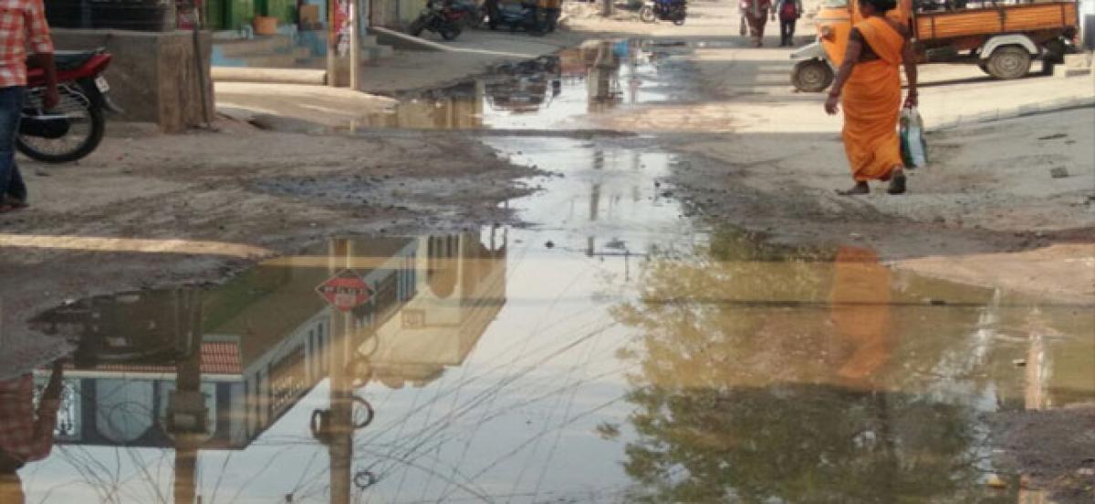 Dug up roads, overflowing drains cause severe hardships