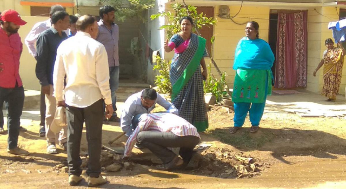 Drainage works launched at AS Rao Nagar