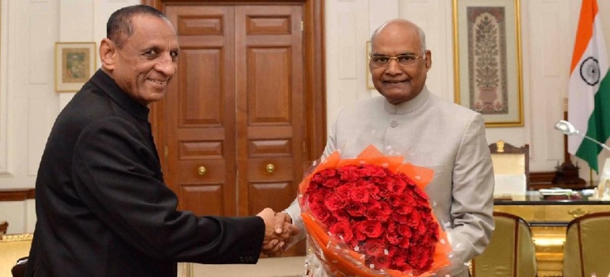 Governor ESL Narasimhan calls on President Kovind at Rashtrapati Bhavan