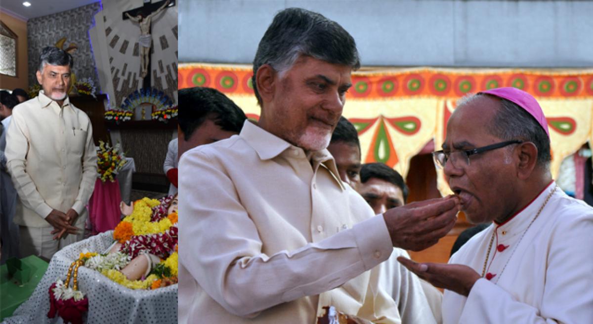 Chandrababu Naidu seeks blessings of Jesus for Polavaram, capital