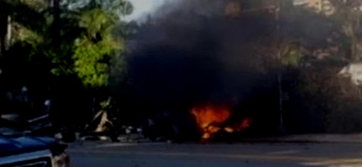 Car catches fire, man burnt alive on National Highway