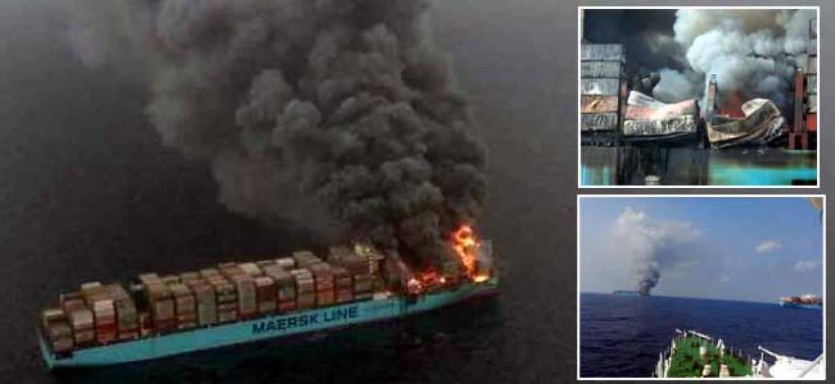 One dead, four still missing after Maersk Line vessel catches fire in Arabian Sea