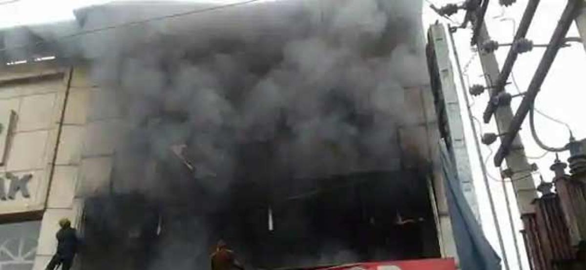 Massive fire erupts at clothing store in Hayathnagar
