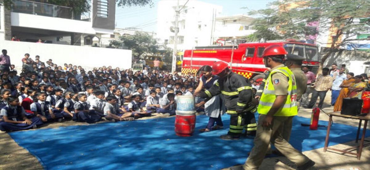 Mock drill on fire management