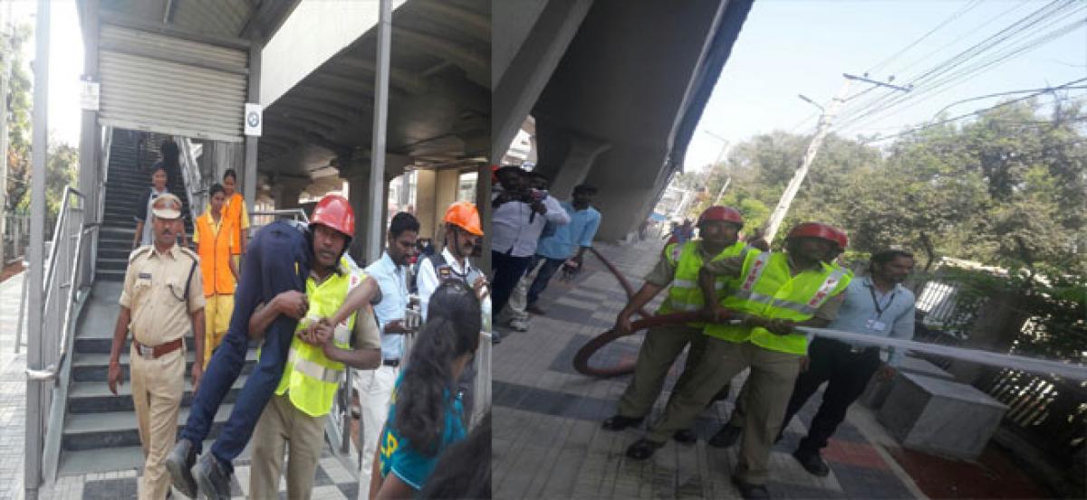 Mock drill conducted at Metro station