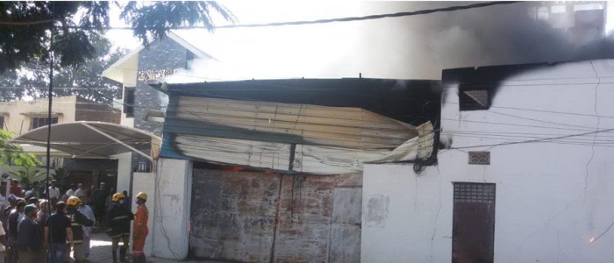 Fire accident at a factory in Falaknuma