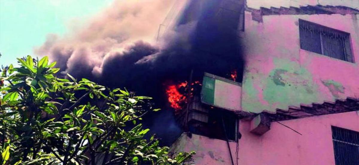 Fire breaks out at discom building near Telangana CMs camp office