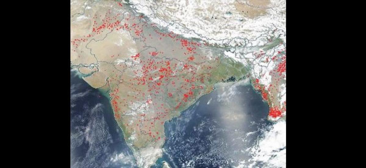 NASA images show large parts of India dotted with fires