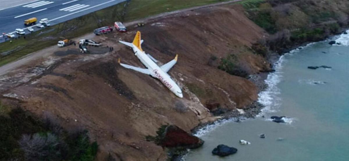 Passenger jet skids off runway in Turkey