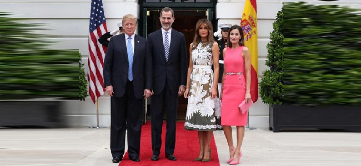 Trump, Melania welcome Spanish royal couple to White House