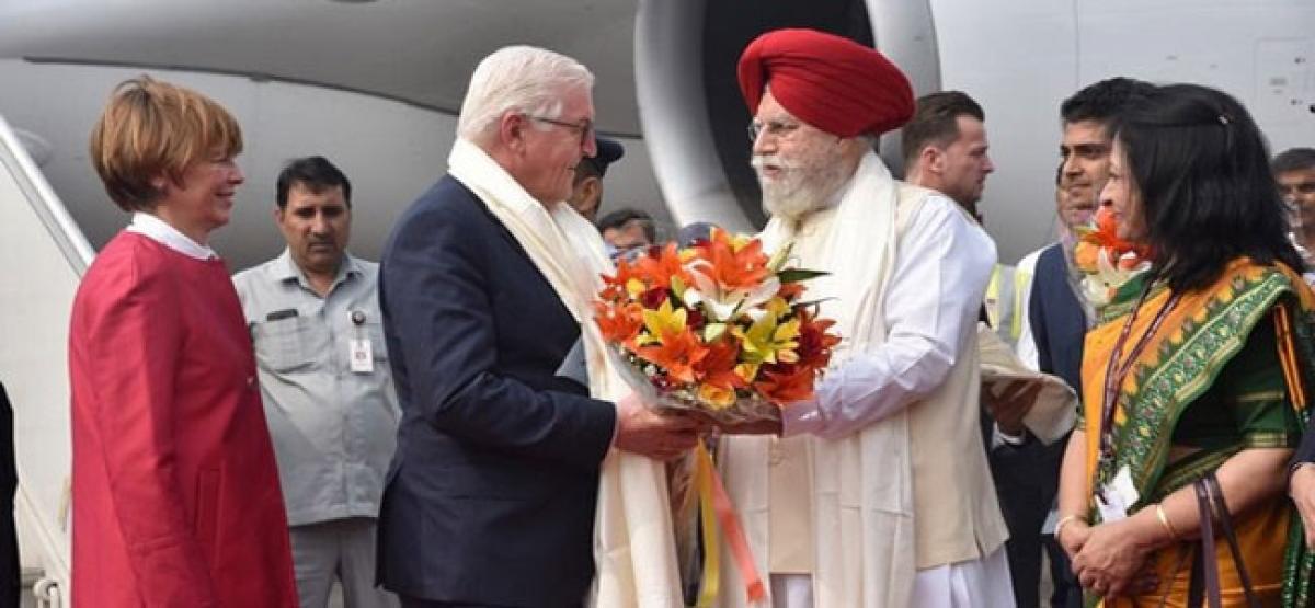 German President arrives in India