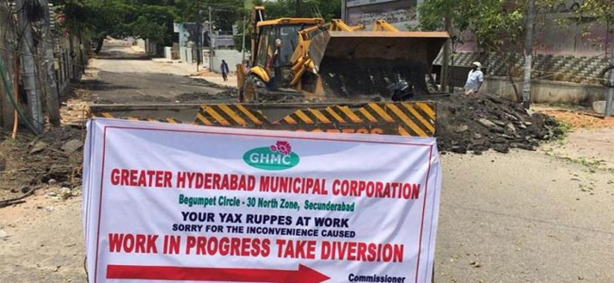 GHMC begins repair of ‘KTR-Ivanka Trump Road’