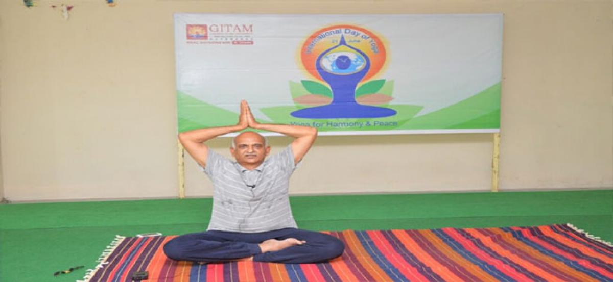 Yoga Day celebrations at GITAM