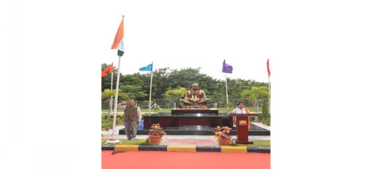 Tricolor unfurled at GITAM