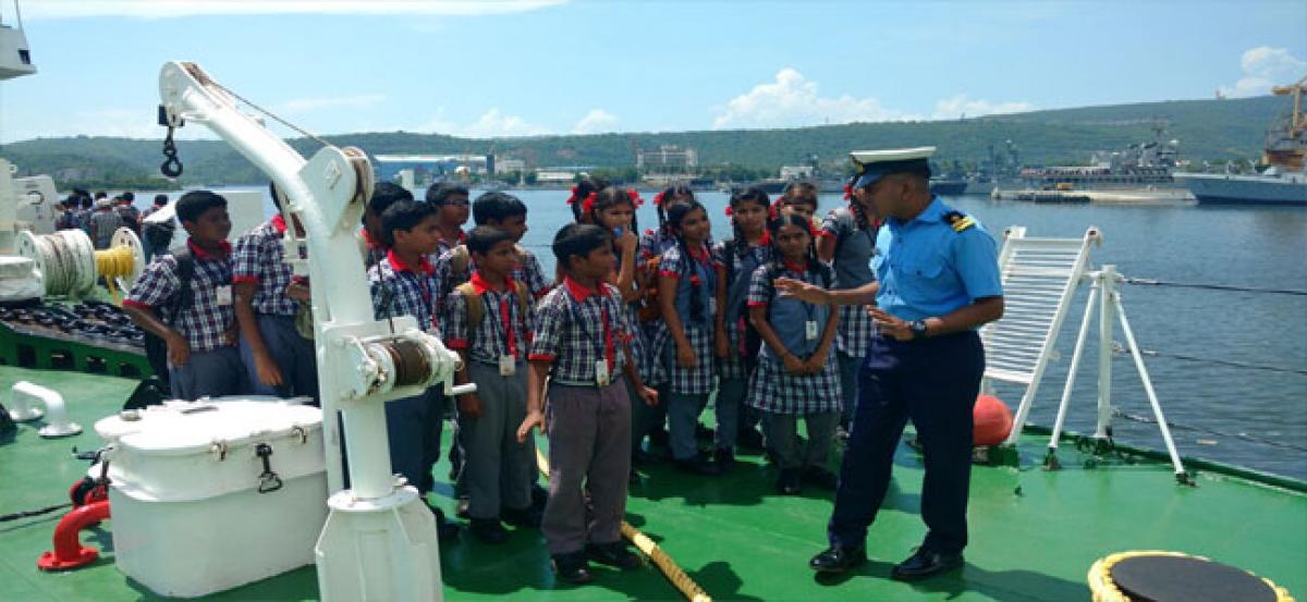 School kids taken aboard