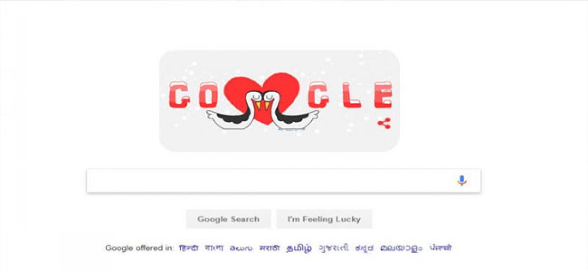 Google doodles with Valentines twist