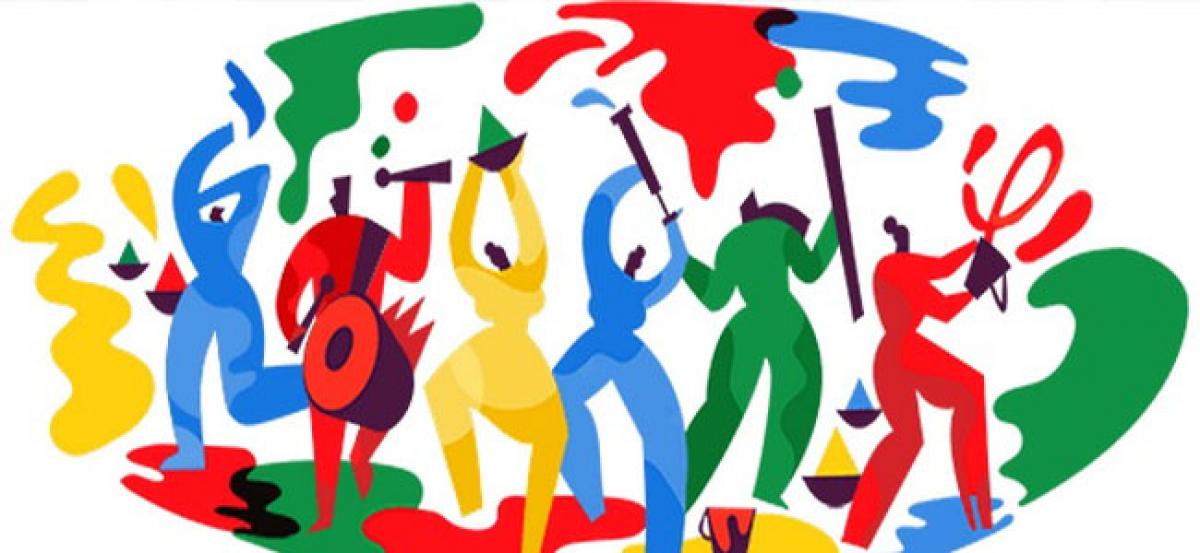 Google marks festival of Holi with colourful doodle