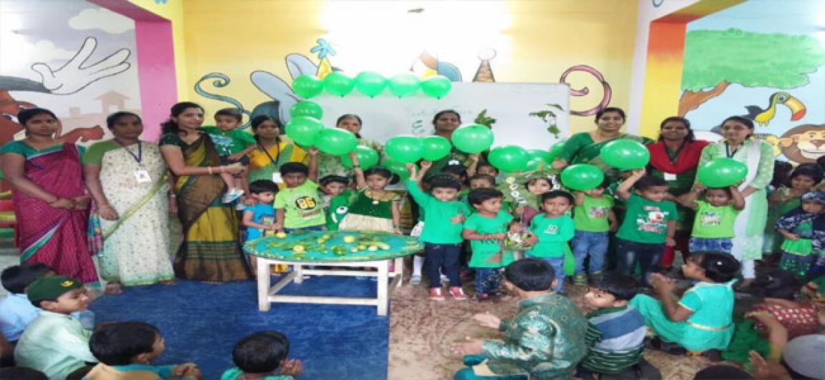 Kids celebrate Green Concept Day