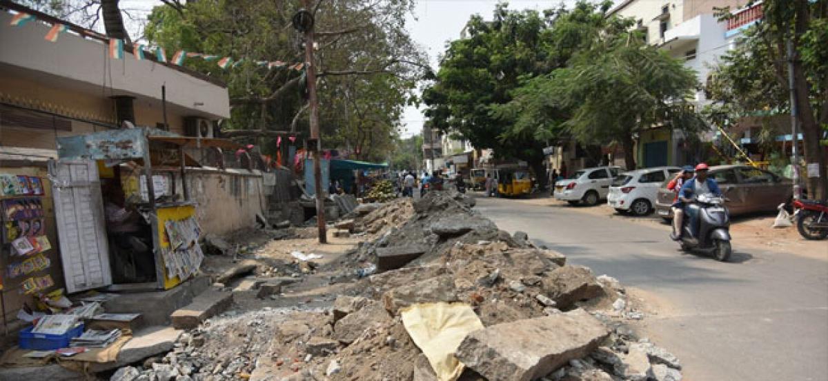 Debris not cleared, results in traffic jam