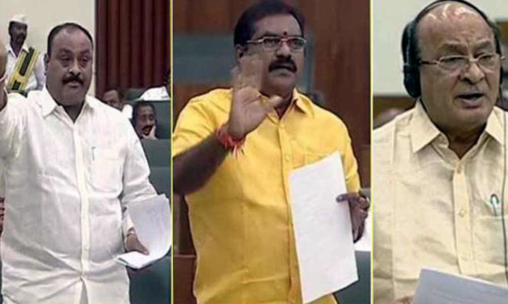 TDP MLAs walkout of Assembly over suspension of members
